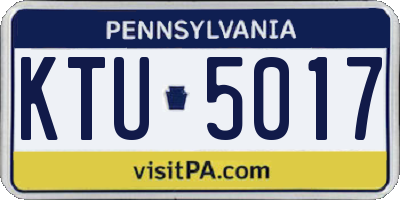 PA license plate KTU5017