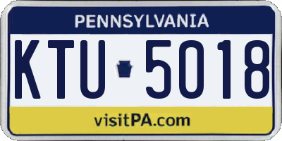 PA license plate KTU5018