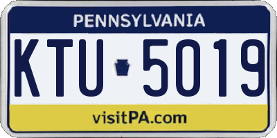 PA license plate KTU5019