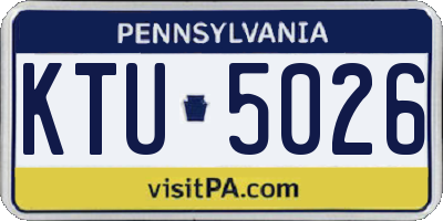 PA license plate KTU5026