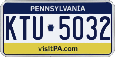 PA license plate KTU5032