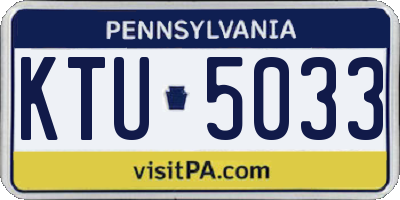 PA license plate KTU5033