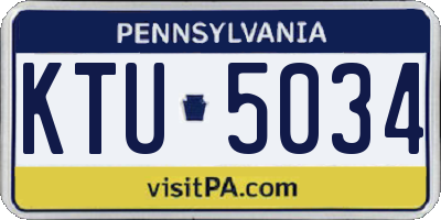 PA license plate KTU5034