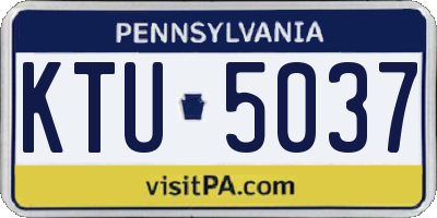 PA license plate KTU5037