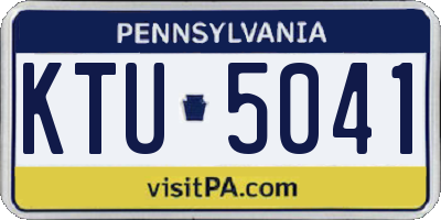 PA license plate KTU5041