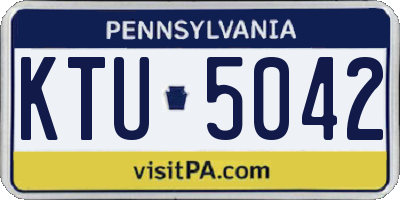 PA license plate KTU5042
