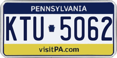 PA license plate KTU5062