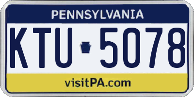 PA license plate KTU5078