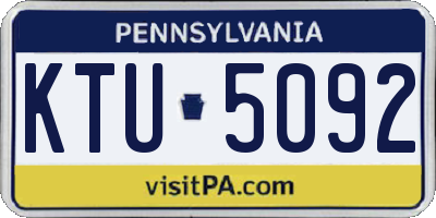 PA license plate KTU5092