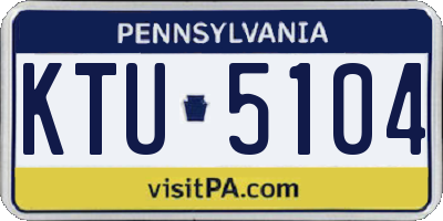PA license plate KTU5104