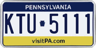 PA license plate KTU5111