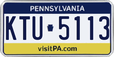 PA license plate KTU5113