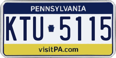 PA license plate KTU5115