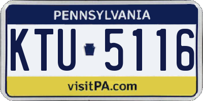 PA license plate KTU5116
