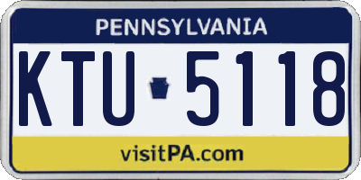 PA license plate KTU5118