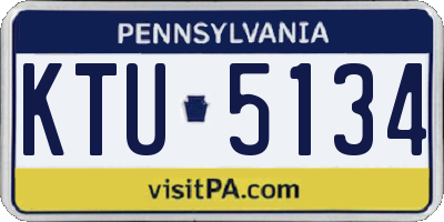 PA license plate KTU5134