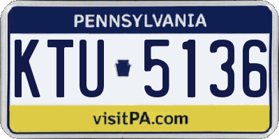 PA license plate KTU5136