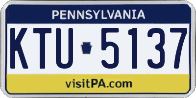 PA license plate KTU5137