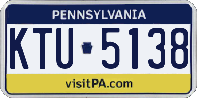 PA license plate KTU5138