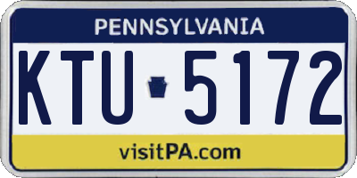 PA license plate KTU5172