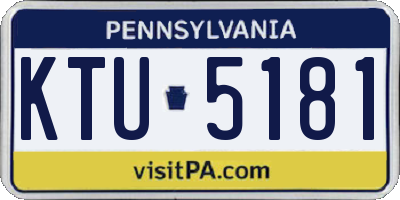 PA license plate KTU5181
