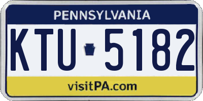 PA license plate KTU5182
