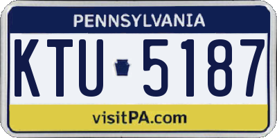 PA license plate KTU5187