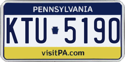 PA license plate KTU5190