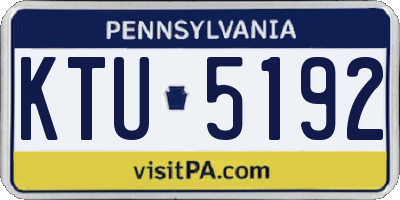 PA license plate KTU5192