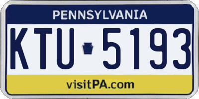 PA license plate KTU5193