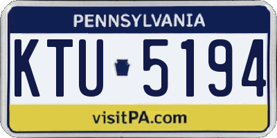 PA license plate KTU5194