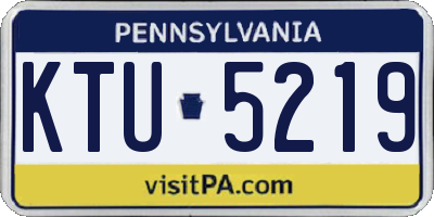 PA license plate KTU5219