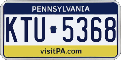 PA license plate KTU5368