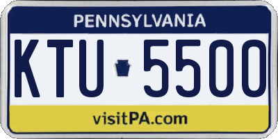 PA license plate KTU5500