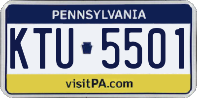 PA license plate KTU5501