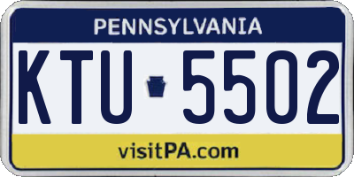 PA license plate KTU5502
