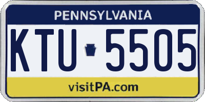 PA license plate KTU5505