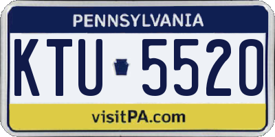 PA license plate KTU5520