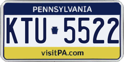 PA license plate KTU5522