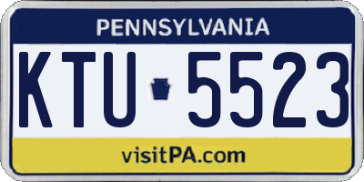 PA license plate KTU5523