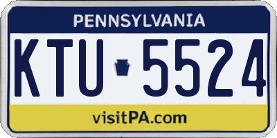 PA license plate KTU5524