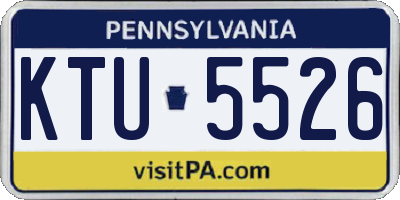PA license plate KTU5526