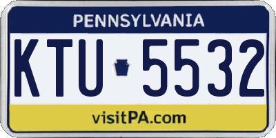 PA license plate KTU5532