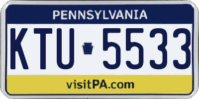 PA license plate KTU5533