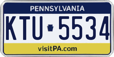 PA license plate KTU5534