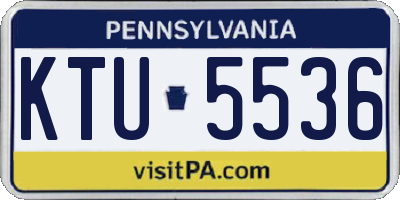 PA license plate KTU5536
