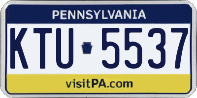PA license plate KTU5537