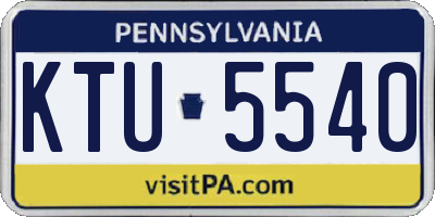 PA license plate KTU5540