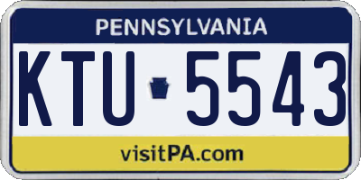 PA license plate KTU5543