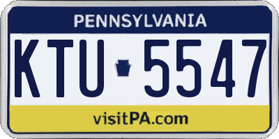 PA license plate KTU5547